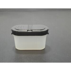 Tupperware Small Spice Shaker Container Sheer w/Black Lid & Flip Top Cap